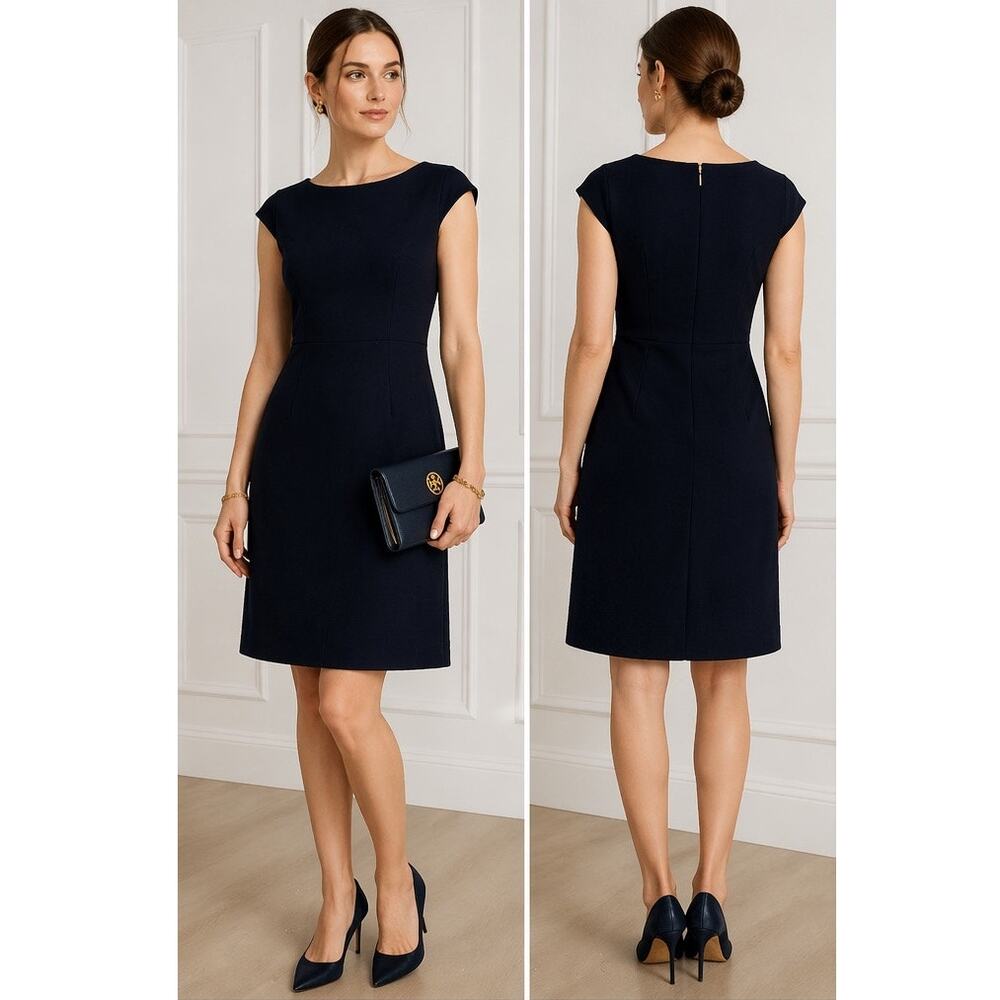 Tory Burch Navy Wool Blend Sheath Dress Size 0